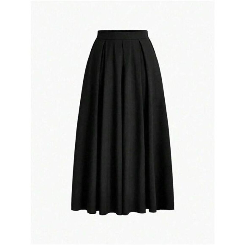 Elastic Waist Pleated Detail Skirt